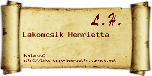 Lakomcsik Henrietta névjegykártya